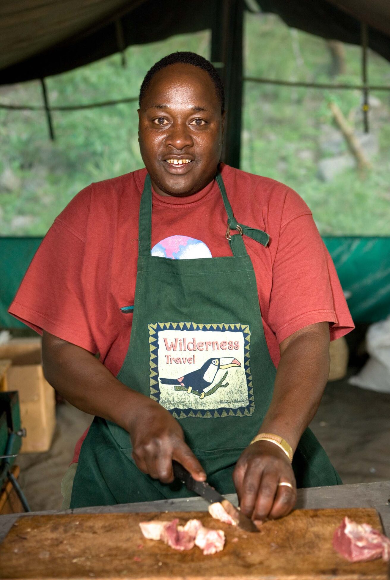 A person cooking.