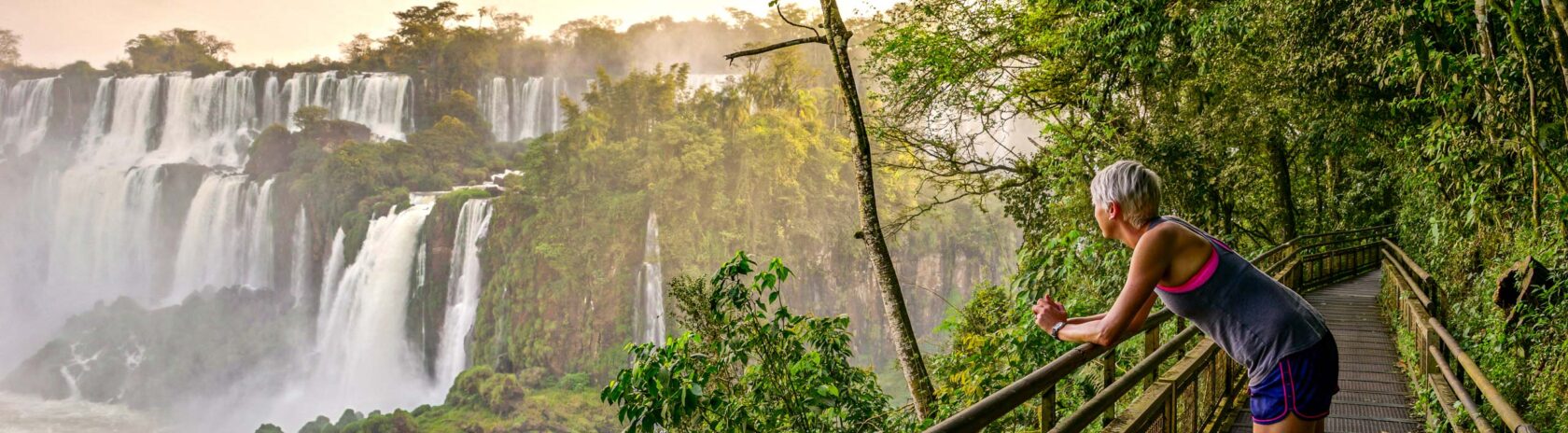 Iguazu Falls in Iguazu National Park in South America.